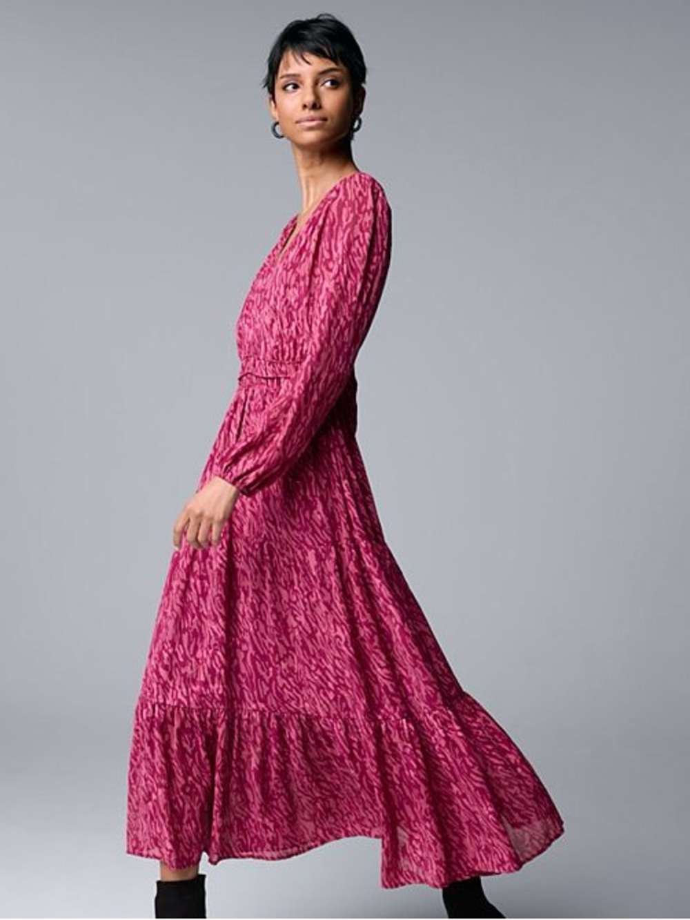 Women's Simply Vera Vera Wang V-Neck Tiered Maxi Dress Size XS
